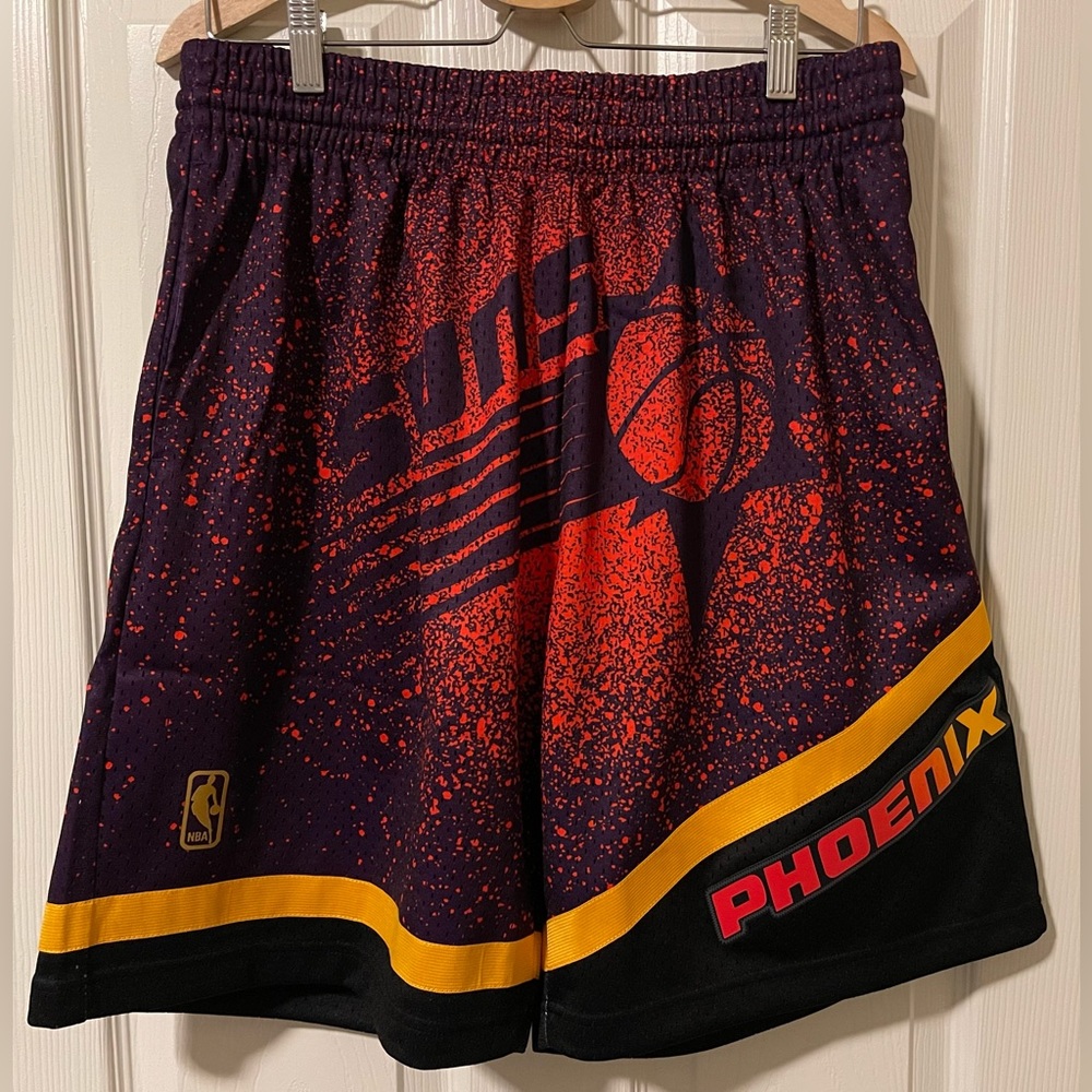 Mitchell & Ness Phoenix Suns Swingman Shorts NBA Orange Purple Black Mens M-XXL